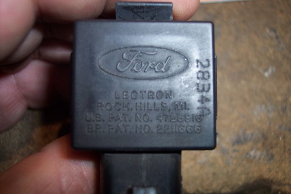Ford oval logo on Lectron ignition module, made in Roch. Hills, MI