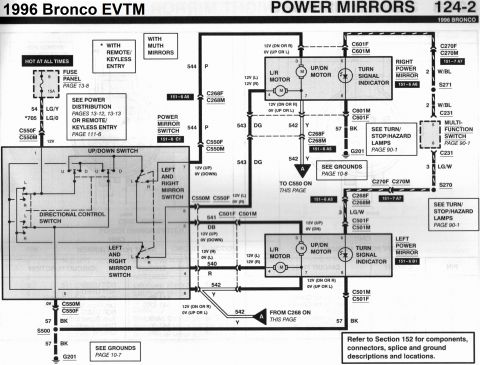 1983 Ford Bronco - 1996 Bronco EVTM cell 124 Power Mirrors p.2 with Muth (signal) Mirrors Note that this is the first production vehicle to have turn signals…