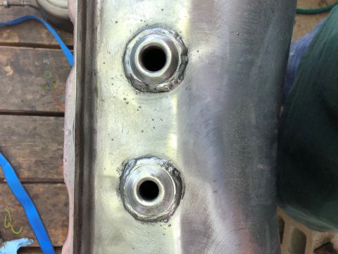 1981 Ford LTD - Fittings tinned. The factory tank is tinned to prevent rust. I slathered some body butter on it and used the torch to get a nice even coati…
