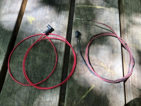 1981 Ford LTD - New wire on the left. Old wire on the right. The old wire was fine except for being so old that the insulation was crumbling away. Now it's…