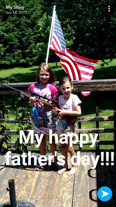 1996 Ford Bronco - Two girls celebrate Father's Day with rifles and an American flag.