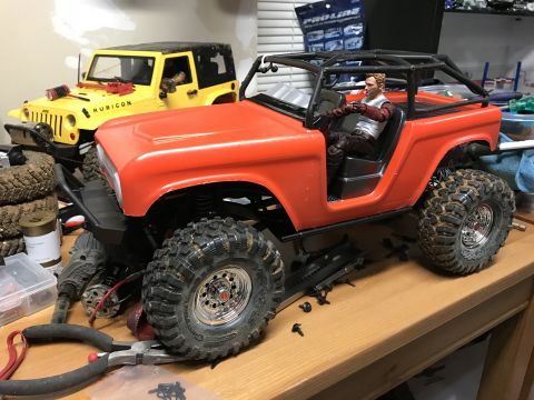 1989 Ford Bronco - This is a remote-controlled rock crawler, not a full-sized vehicle.