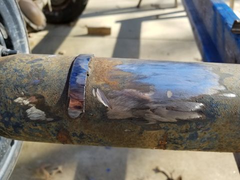 1983 Ford Bronco - Grinding the tube down smooth is probably the hardest step in this process.