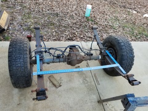 1983 Ford Bronco - These squares work perfectly as a big caliper to get accurate measurements across the diff housing. The spring centers are 44 3/8 inches (s…