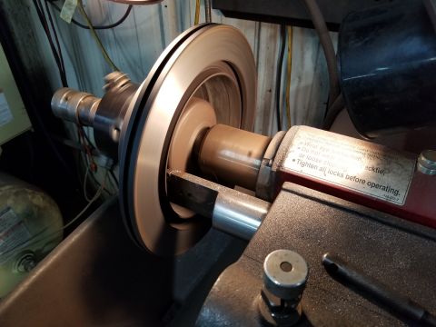 1983 Ford Bronco - After sandblasting & painting the rotors, I turned them at a friend's shop. They were very slightly warped, and the drums were barely taper…