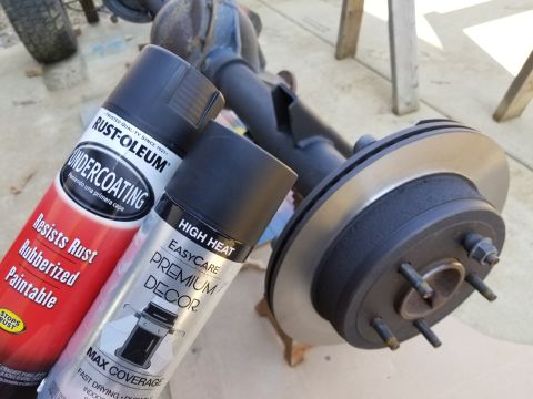 1983 Ford Bronco - I painted the rotors (before cutting) with black (instead of the original silver) BBQ paint. The axle tubes had undercoating before, and no…