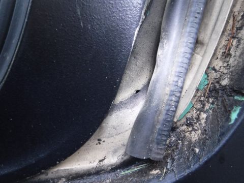 1992 Ford Bronco - The little weep hole in the center of the picture (same spot on the driver's side) appears to be the source of water flowing down into the…