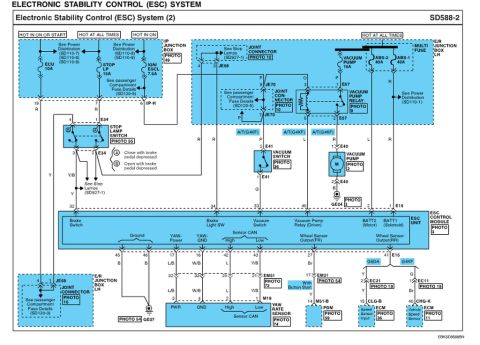 2010 Hyundai Genesis - This is a wiring diagram for the Electronic Stability Control (ESC) system.