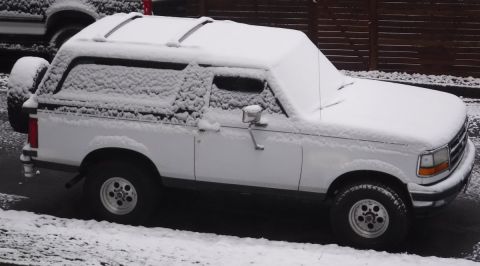 1992 Ford Bronco - Nope, no more accumulation...roads clear by morning.