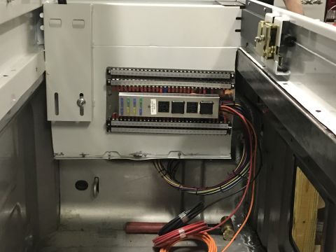 1995 Chevrolet C/K Pickup - Close-up view of an electrical panel with numerous wires and connectors.