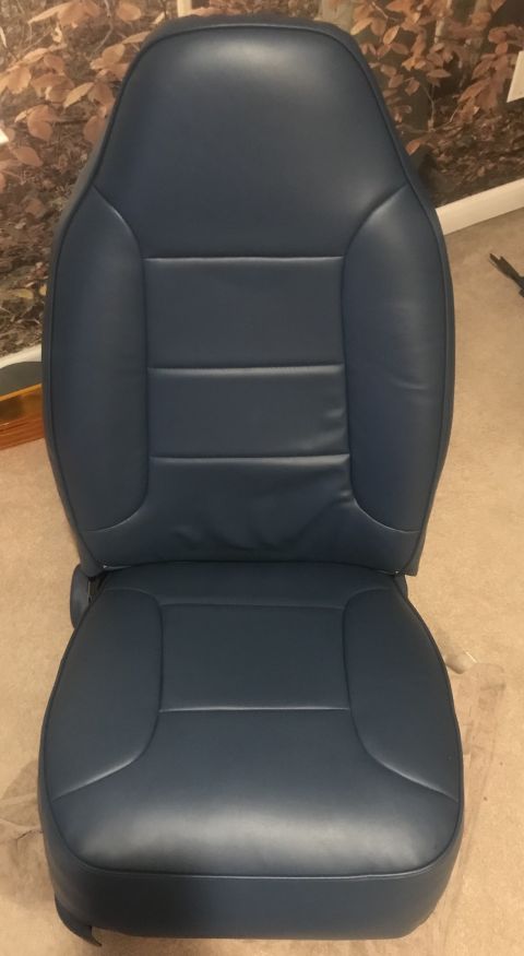 1995 Ford Bronco - A single blue leather car seat is shown, likely a replacement part.