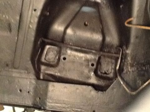 1972 Ford Mustang - Drivers inner shock tower area after clean and paint