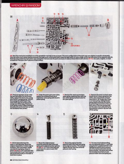 1979 Ford Ranchero - Diagram shows assembly and disassembly of automatic transmission valve body components with numbered steps.