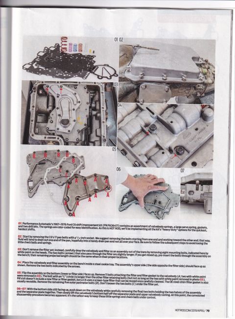 1979 Ford Ranchero - Instructions and parts for a Ford C6 automatic transmission performance upgrade kit are detailed in this registry entry.