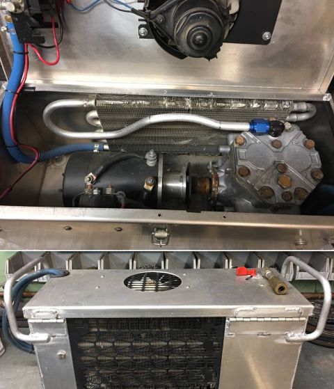 1992 Ford Bronco - Interesting mobile OBA setup I saw in a craigslist ad, using a starter solenoid and starter motor to power a York directly, complete with c…