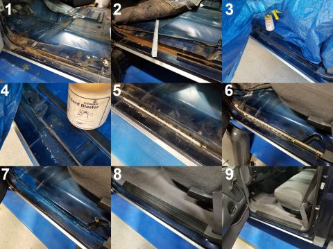 1995 Ford F-150 - Somehow, the fin for the driver's door seal rusted away, so I replaced it & sealed the hole in the floor. I couldn't find the paint I bough…