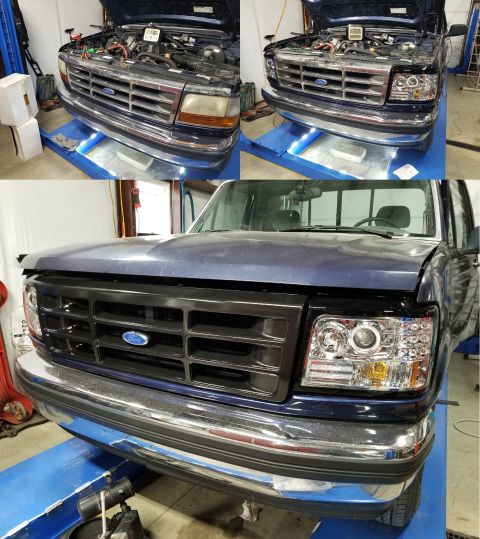 1995 Ford F-150 - The original headlights have been foggy for years, and direct replacements are no better or more-durable. So I put in these DOT-legal proje…