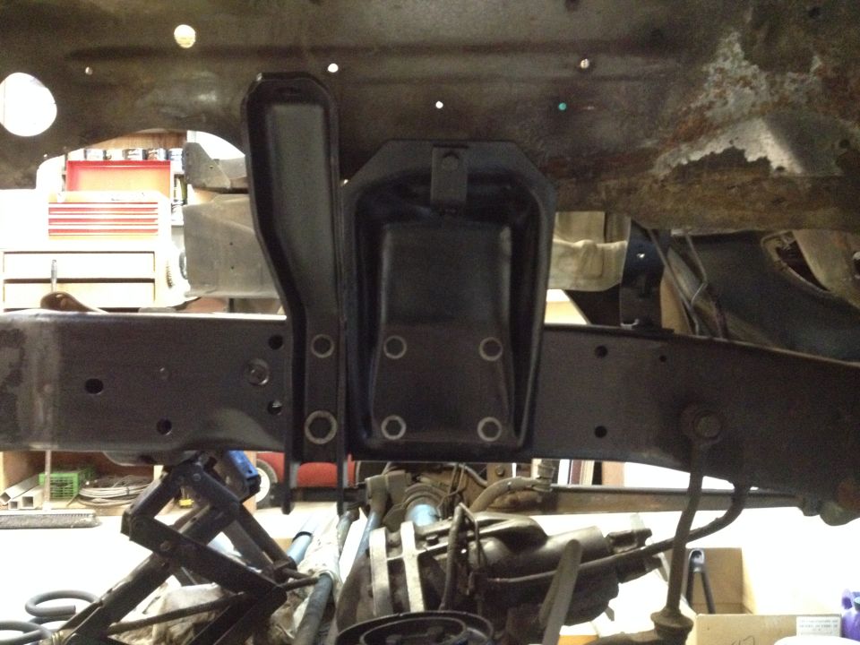 Frame and suspension parts on a jack stand