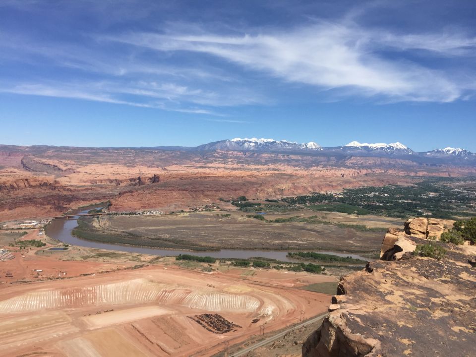 Desert landscape with river and mountains