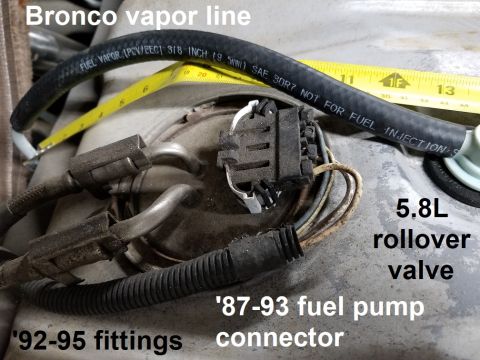 1983 Ford Bronco - Bronco Tank Vapor Hose It takes slightly more than a foot to connect the steel vapor line on the frame to the rollover valve on the tank of…