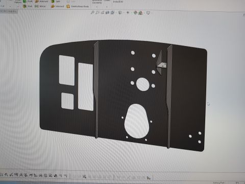 1978 Ford Bronco - Screenshot of a 3D CAD model showing a sheet-metal bracket panel, not a 2D technical document.