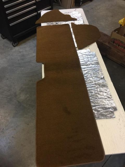 1978 Ford Bronco - Carpet and sound deadening material are prepared for installation.