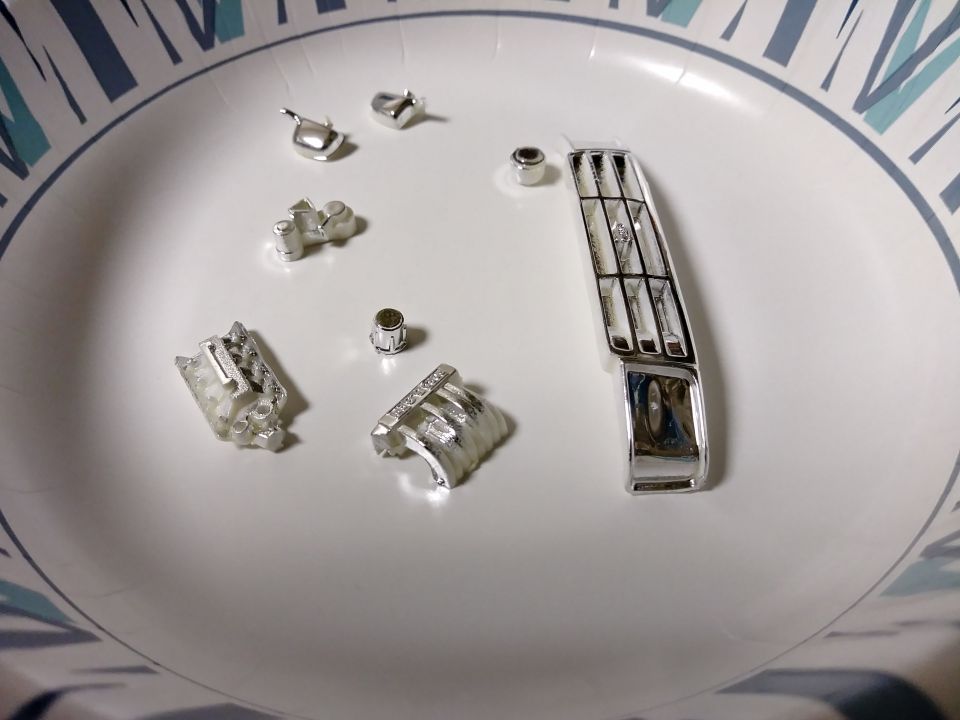 The Formula 409 trick usually works on stripping chrome from plastic parts. Generally the chrome gets dissolved easily on many model kits. This was not the case in this instance.
