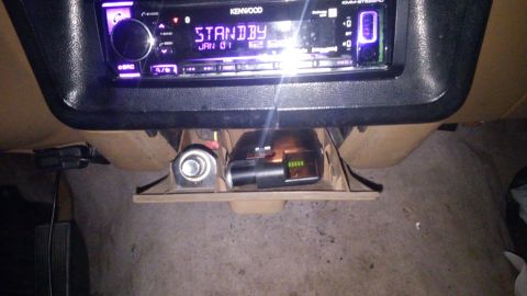 1990 Ford F-250 - mounted a brake controller in place of the ashtray so it will be hidden when not in use.