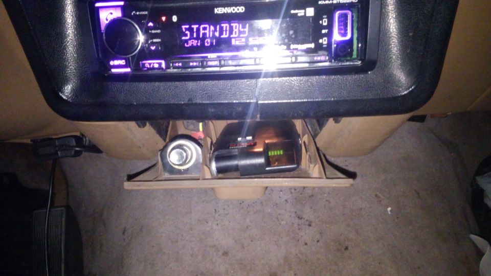 mounted a brake controller in place of the ashtray so it will be hidden when not in use.