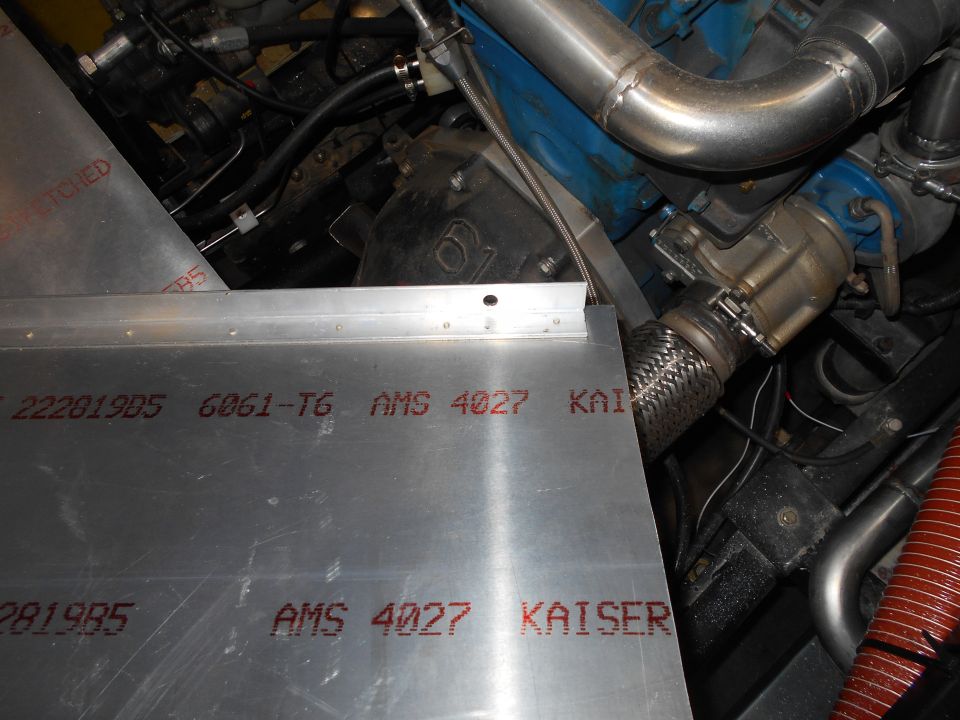 Aluminum panel with stamped markings 6061-T6 AMS 4027 KAISER