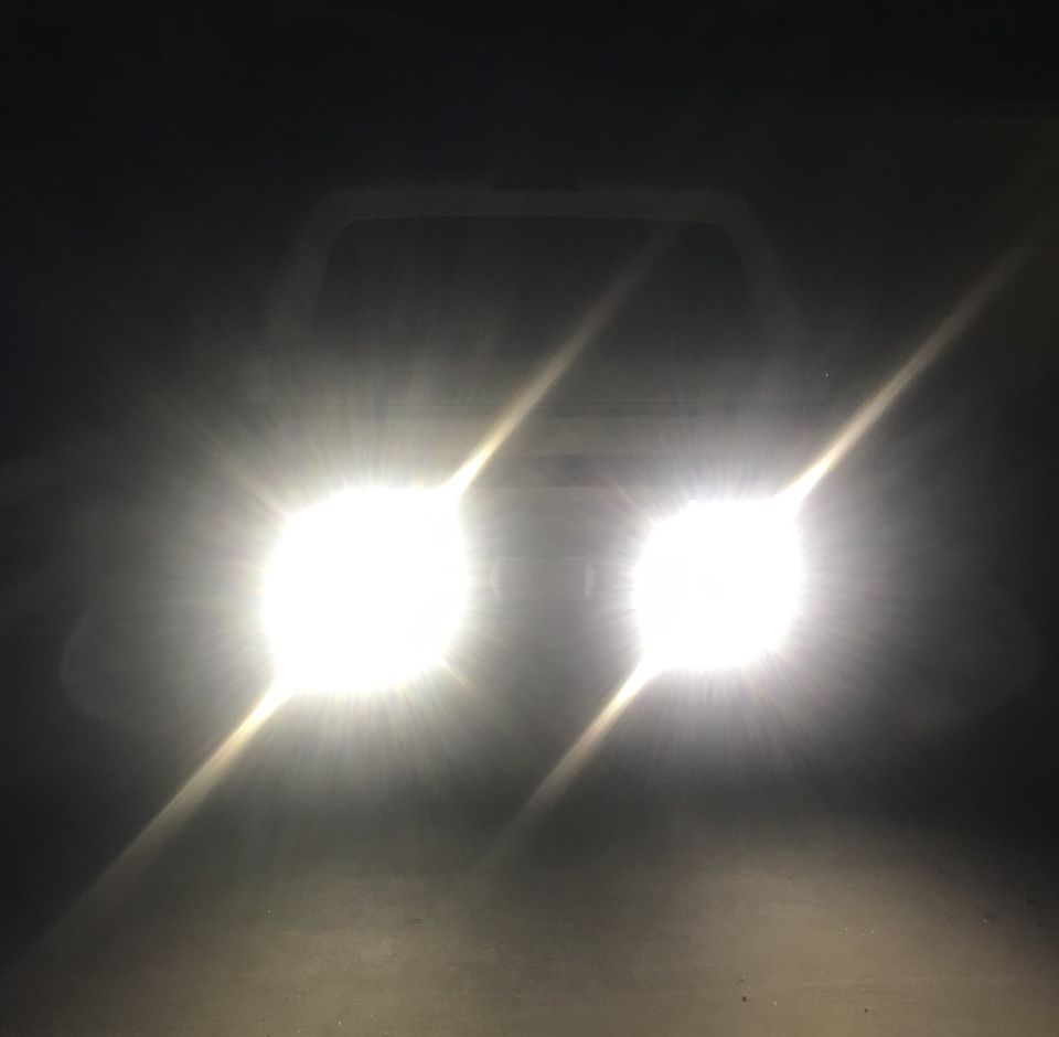 1995 Ford Bronco front view with headlights on
