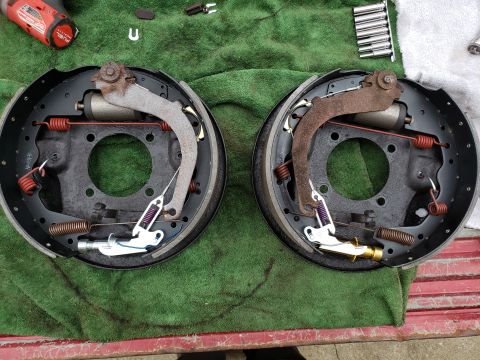 1996 Ford F-250 - I find doing the brakes are supremely easier with the plates off the truck.