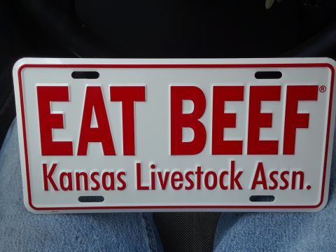 1994 Ford Bronco - This license plate reads 'EAT BEEF' and is associated with the Kansas Livestock Association.