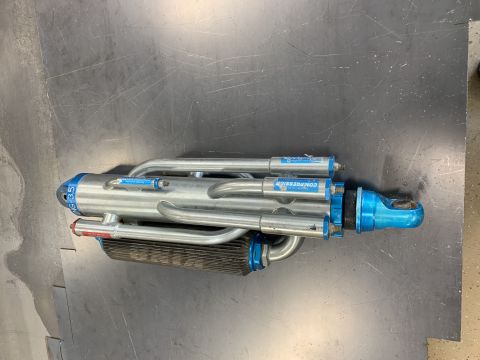 1979 Ford Bronco - King 3.5 inch coilover shock absorber with compression adjustment visible.
