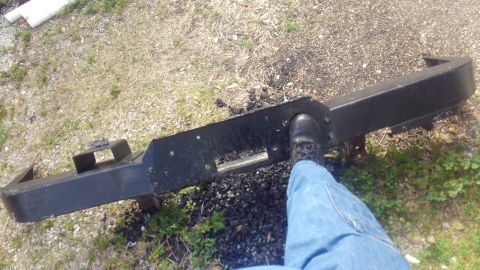 1990 Ford F-250 - picked up this used winch bumper for $40. its not super pretty, has a big ding in the front pasenger side. figured i could sue it on my F25…