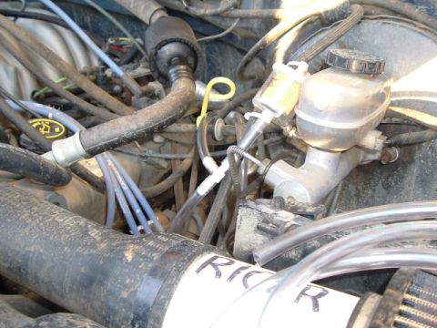 1989 Ford Bronco - still using 1 filter with a T in the line right before the filter now. the tranny/tcase (which both use ATF) are on one line, and the diffs…