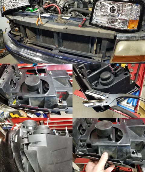 1983 Ford Bronco - If the grill reinforcement has been twisted (as from unrepaired collision damage) for a while, the headlight may not sit exactly flat. So I…