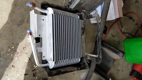 1985 Ford Bronco - This is a car's AC evaporator core, a component of the air conditioning system.