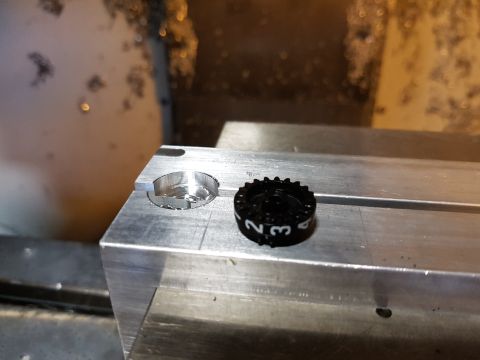 1978 Ford Bronco - Machined metal part with a numbered dial, possibly for a vehicle modification.