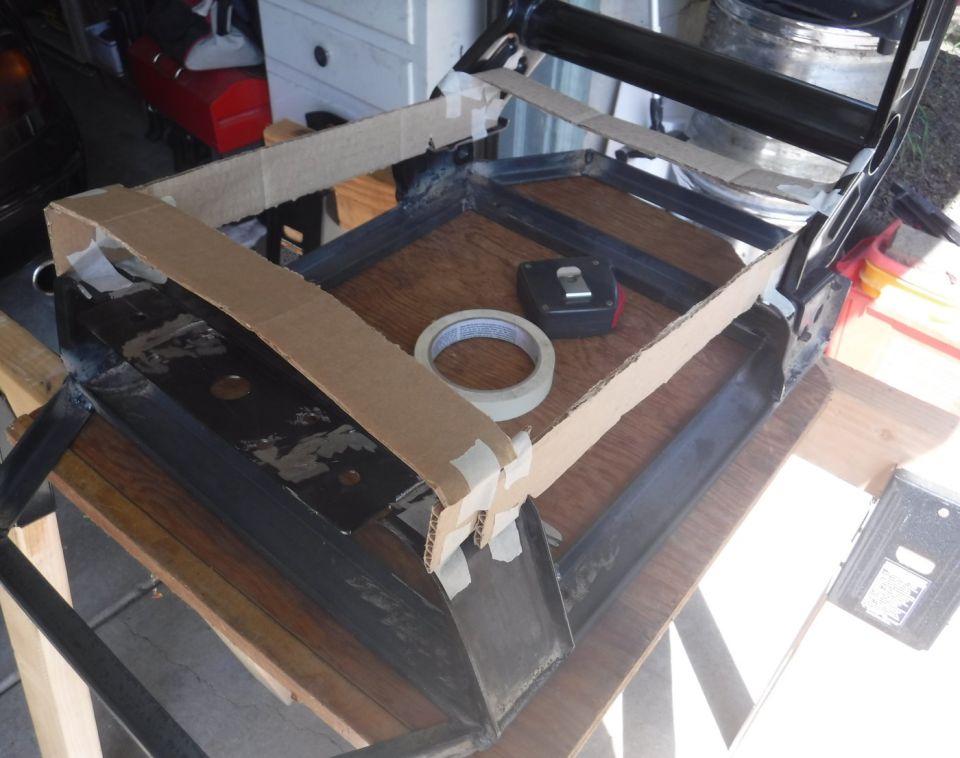 Mocking up the upper frame that'll support the seat base.