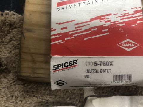 1995 Ford Bronco - Spicer Drivetrain Products Universal Joint Kit box, part number 5-760X.