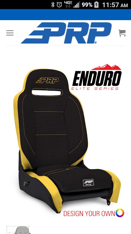 1978 Ford Bronco - A black and yellow PRP Enduro Elite Series car seat is shown, not a 1978 Ford Bronco interior.