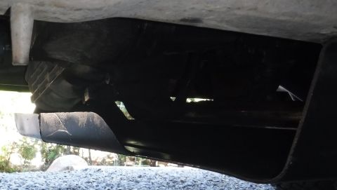 1992 Ford Bronco - Modified brick nose skid plate mounted up. It's basically flush with the back edge of the transfer case.