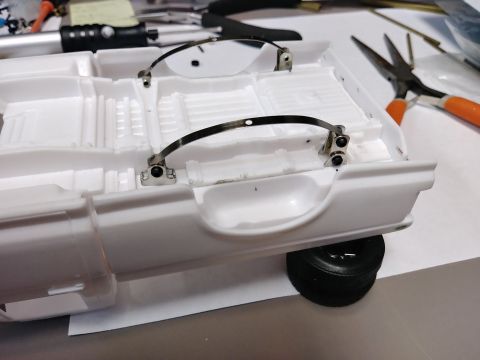 1995 Ford Bronco - And cut out the material under the spring mounts. I believe I lost over 2mm in height.