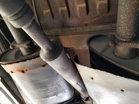 1974 Ford Bronco - Yes, the exhaust is loud - not just because of the rusted mufflers, but because the Right one exploded for a previous owner. The metal drag…
