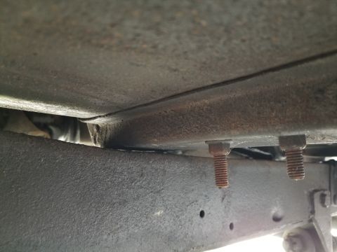 1974 Ford Bronco - The body mounts are severely collapsed.