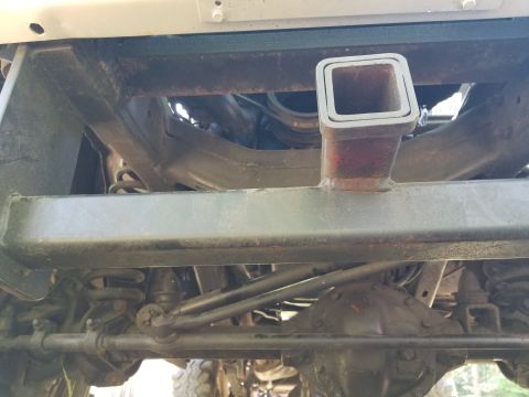 1974 Ford Bronco - The front receiver is welded to the frame, but removing them is a priority; both to get rid of all that weight & underhanging metal, and to…