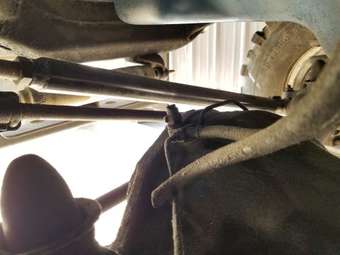 1974 Ford Bronco - Both differential vent tubes are broken off. The track bar & drag link are angled sharply causing odd handling, but at least they're parall…