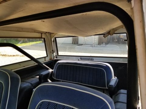1974 Ford Bronco - The front headliner is missing, and the rear is sagging badly. But the chairs have REALLY-nice original-looking upholstery. The liftgate is…