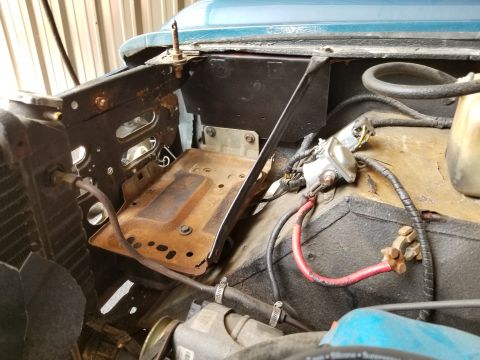 1974 Ford Bronco - With the custom mounting plate between the fender & inner fender, this '87-96 F-series/Bronco battery tray fits surprisingly well. And most…